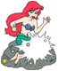 Ariel transforming into a human