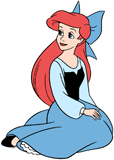 Ariel sitting down in her blue dress