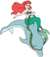 Ariel riding a dolphin