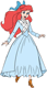 Ariel wearing blue dress