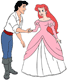 Eric, Ariel in pink dress