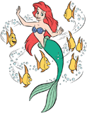 Ariel surrounded by fish
