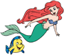 Ariel, Flounder swimming