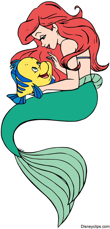 Ariel And Flounder Hug