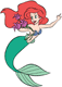 Ariel holding a bouquet of flowers