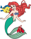 Ariel with Flounder and Sebastian