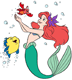 Playful Ariel, Flounder, Sebastian