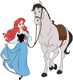 Ariel guiding horse