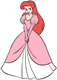 Ariel wearing her pink dress
