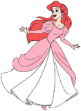 Ariel running in her pink dress