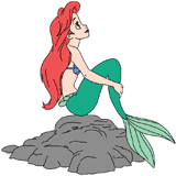 Ariel sitting on a rock