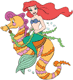 Ariel riding seahorse