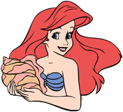 Ariel holding a seashell