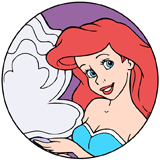 Ariel holding a giant clam
