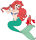 Ariel combing her hair, Sebastian