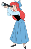 Ariel looking through a telescope