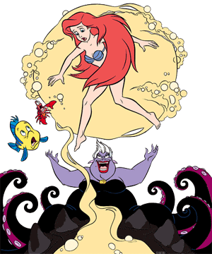 Ursula transforms Ariel into a human