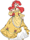 Ariel wearing a yellow dress