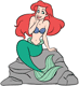 Ariel sitting on a rock