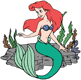 Ariel sitting on a rock
