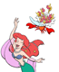 Ariel tosses bouquet to Sebastian