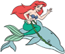 Ariel riding dolphin