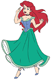 Ariel in green dress