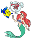 Ariel, Flounder, Sebastian