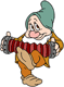 Bashful playing accordion