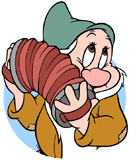 Bashful playing the accordion