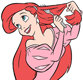 Ariel brushing her hair with a fork