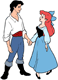 Ariel, Eric holding hands