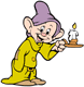 Dopey holding a candle
