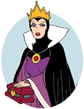 The Evil Queen with holding the heart box