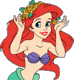 Ariel wearing crown of flowers