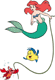 Ariel, Flounder, Sebastian jumping rope