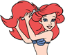 Ariel brushing hair with fork