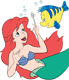 Ariel showing Flounder a fork