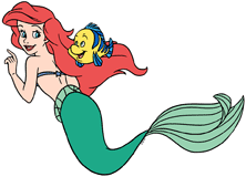 Ariel looking at Flounder over her shoulder