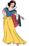 Snow White posing with her cape