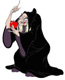 Witch holding apple