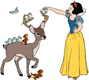 Snow White with forest animals
