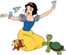 Snow White with forest animals