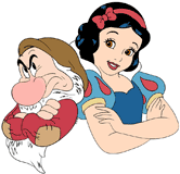 Snow White and Grumpy back to back