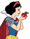 Snow White holding an apple