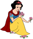 Snow White picking flowers