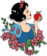 Snow White holding an apple