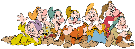 The seven dwarfs posing together