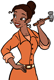 Tiana holding a hammer