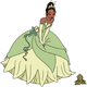 Tiana bending down to look at frog Naveen